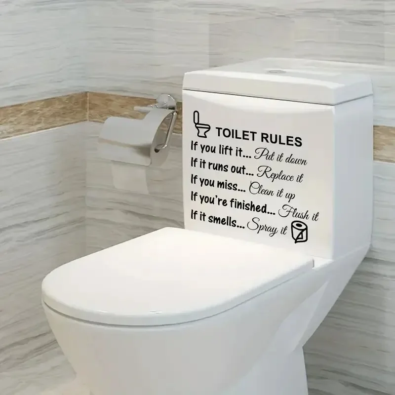 Funny Little Man Toilet Sticker Self-Adhesive Clean Pee Prompt Bathroom Wall Decal Toilet Seat Cover Sticker Bathroom Decoration