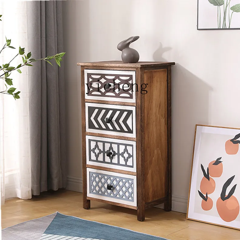 

ZYA No-Installation Bedside Table Simple Modern Light Luxury Simple Master Bedroom Living Room Solid Wood Cabinet