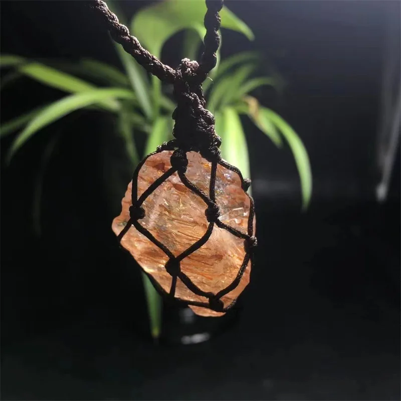 Natural Black And Gold Super Seven Quartz Woven Pendant Fashion Women Healing Jewelry Gemstone Crystal Charm Choker Necklace