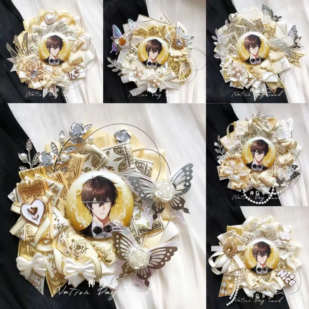 

2025 Lolita luxury itabag fill Accessories ribbon Badge Rosette hand made Badge Holder Anime cosplay quadratic element Bow