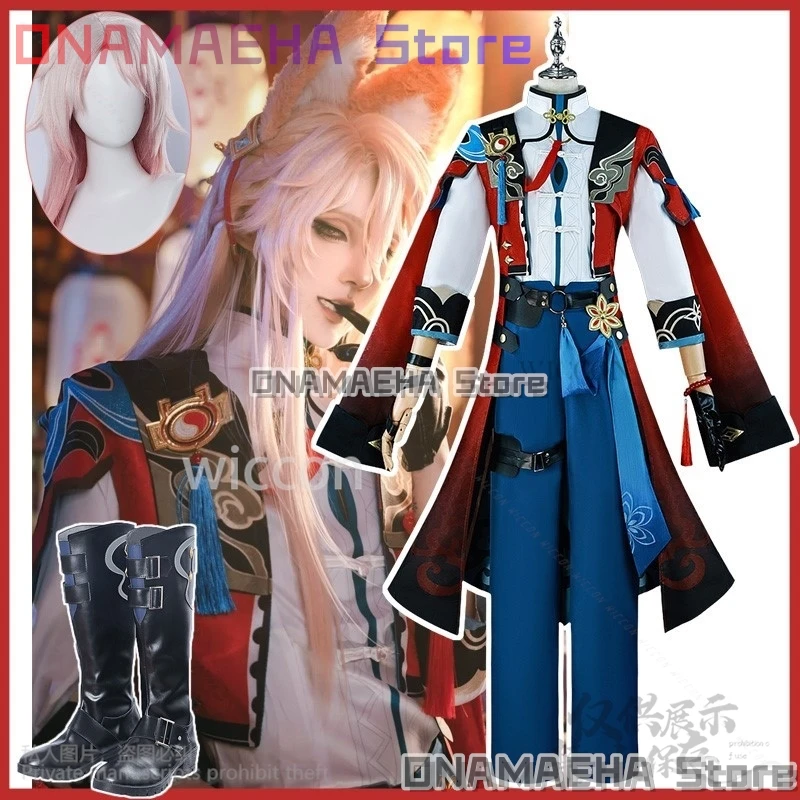 Juego de Anime Honkai Star Rail Cosplay Jiaoqiu disfraz peludo pendientes abrigo pantalones para Halloween fiesta de Navidad hombre mujer personalizado