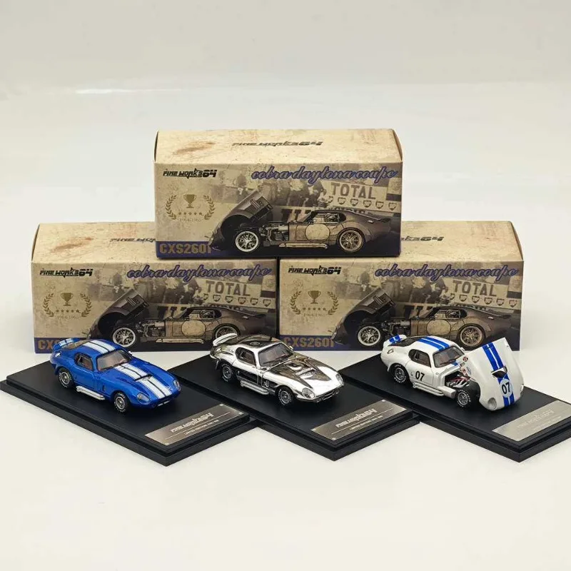 In stock: 1:64 Daytona white textured open lid high-end alloy simulation car model creative decorative item, festival gift