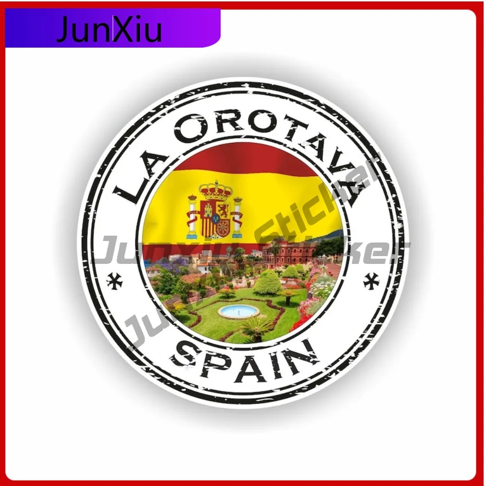 

La Orotava Spain Trendy Car UV Resistant Sticker Symbol Sticker Round Seal Fade Resistant Vinyl Anti Scratch Fade Resistant