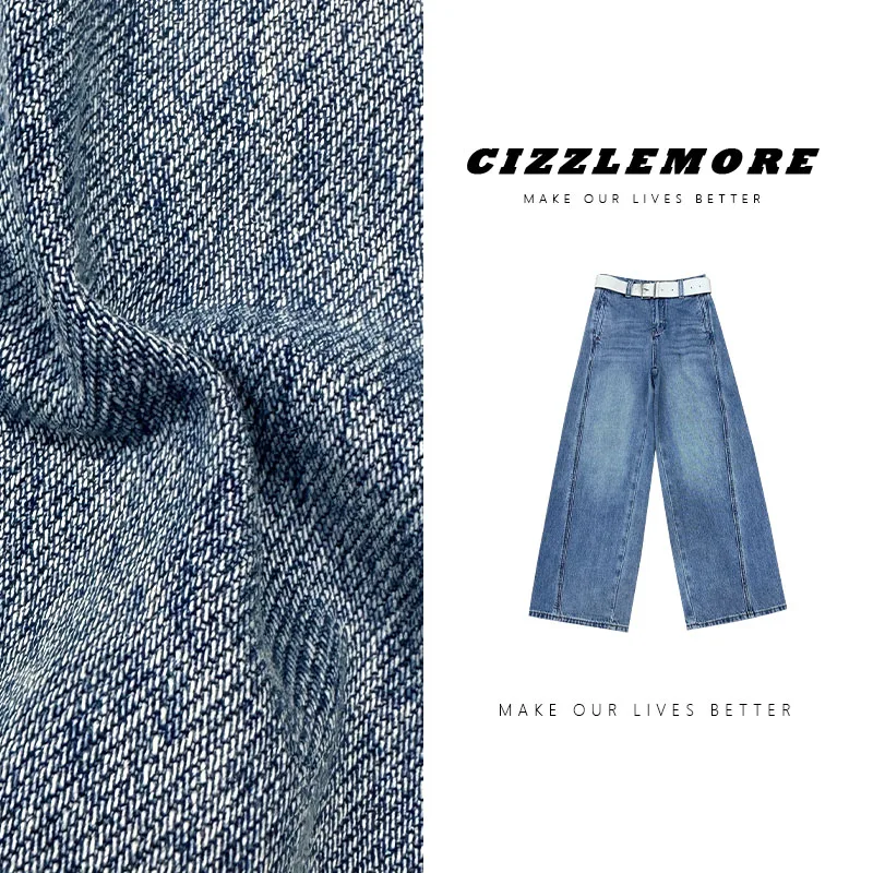 

Американские ретро-джинсы с высокой талией и широкими штанинами, повседневные, универсальные, с эффектом похудения, длинные брюки для женщин