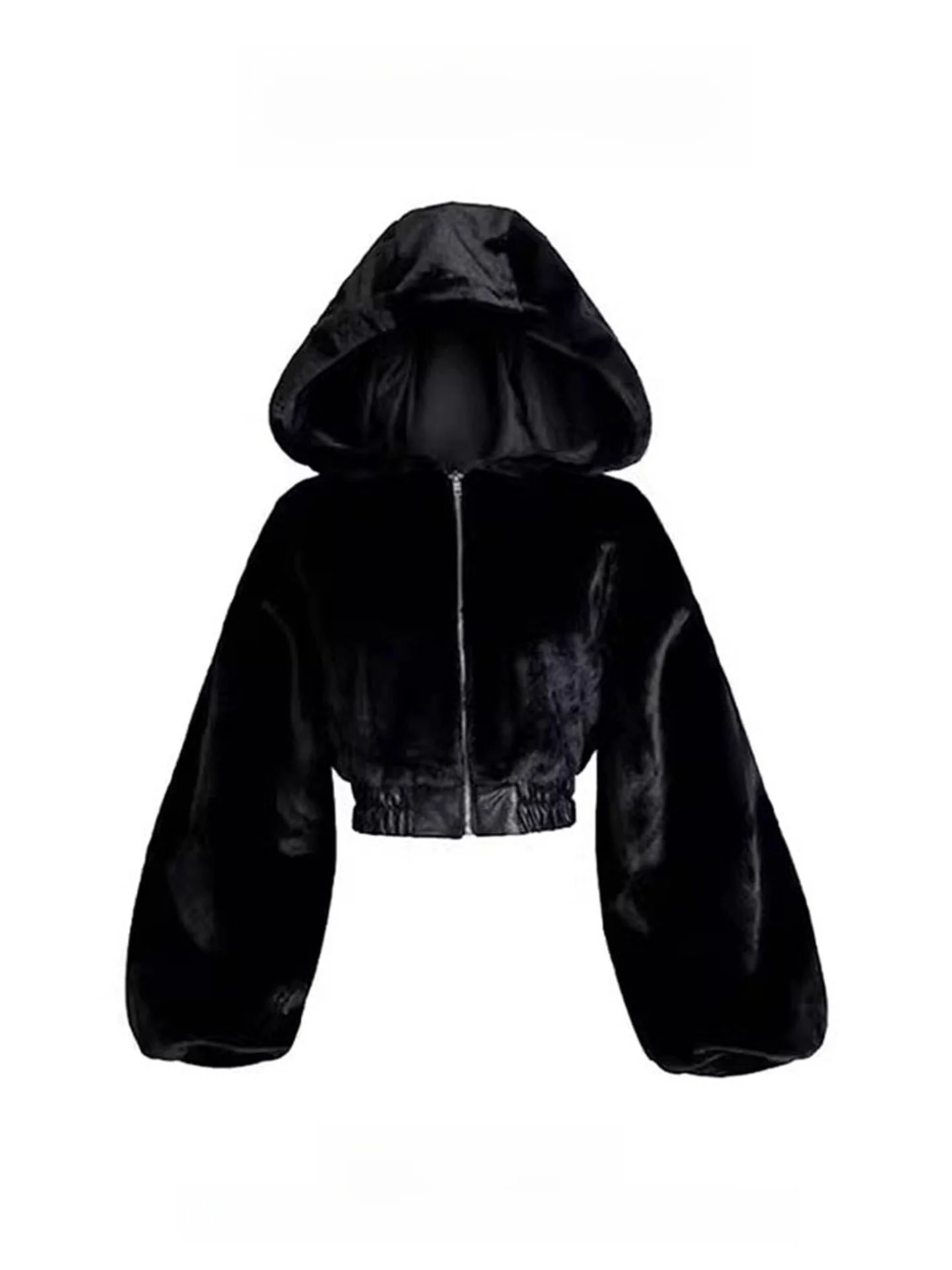 

Cute Plu ort Coat Women's Autumn Winter Thiened Warm Hat Cotton Clothes Cute Sle Fitted Long Sve Zipper Closure