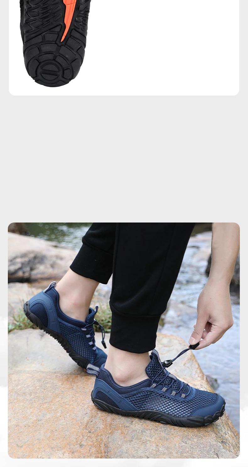 Sommerliche Flusslauf-Schuhe, atmungsaktive, lässige Sportschuhe aus Mesh für Herren, ausgehöhlte Mesh-Outdoor-Bergsteiger- und Wanderschuhe – Detail 5