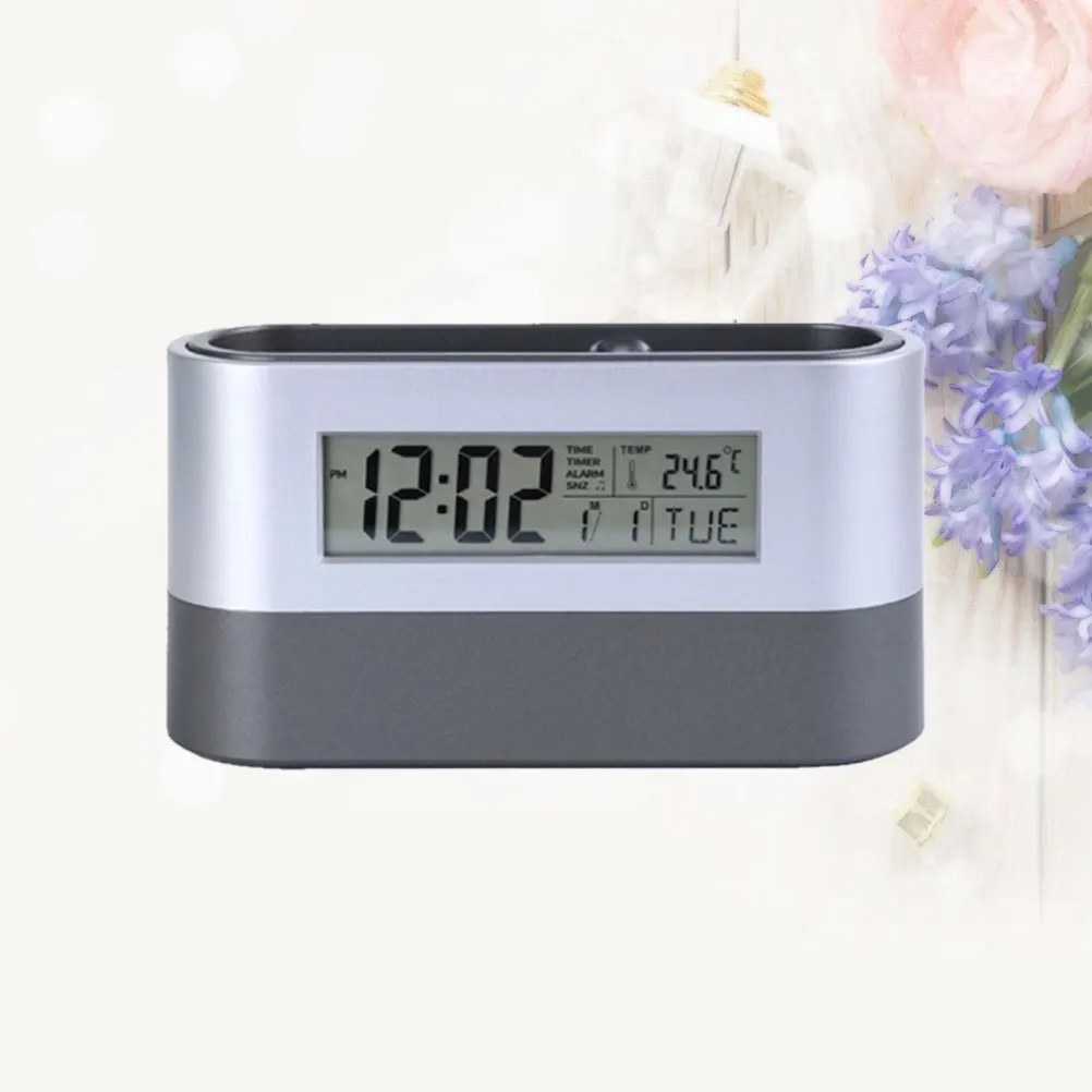 

Temperature Pen Holder Clock Alarm Time Date Countdown Week Display Creative Practical Desk Organizer For Home Office Clock