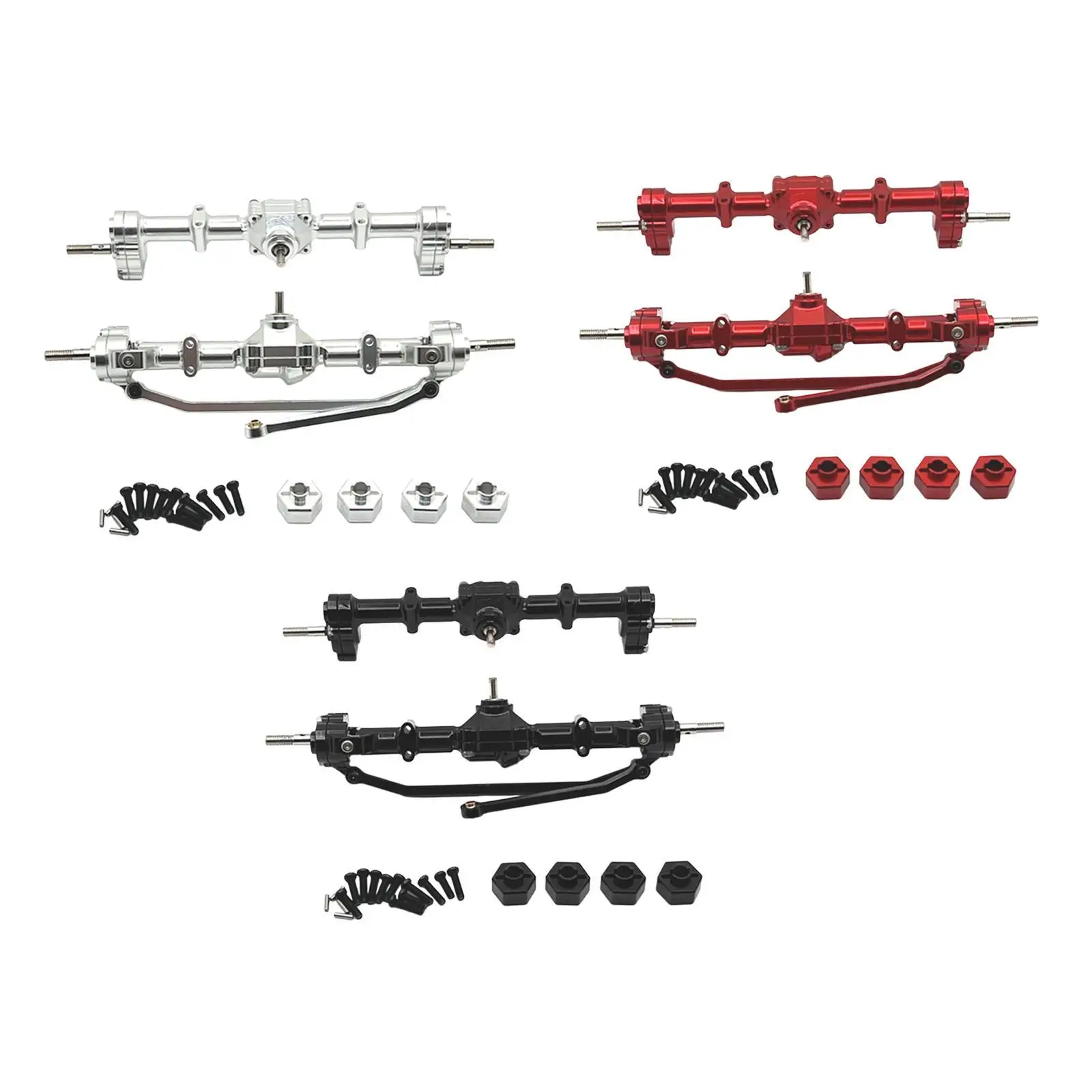 

1:12 Scale Front and Rear Axle Set Practical Spare Parts Accessories Front Rear Axle for MN168 RC Vehicles DIY Modified Trucks