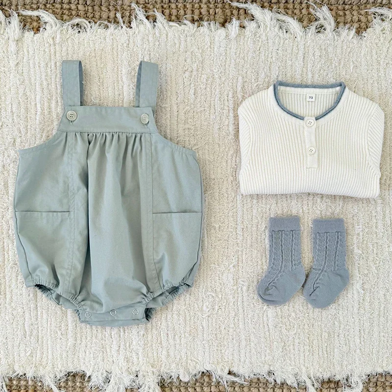 ربيع الاطفال حللا وتتسابق الخريف رومبير الطفل رومبير الطفل عادية القطن طفل الفتيات الفتيان وزرة ملابس الطفل النمط الكوري