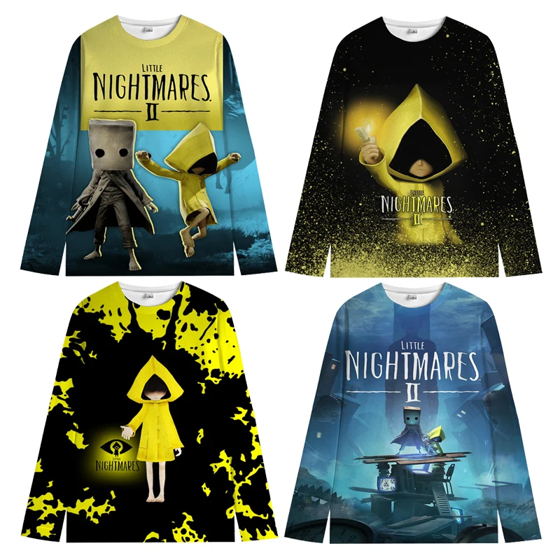 Little Nightmares 2 أطفال طفل الفتيات البلوز عيد الميلاد زي الخريف لطيف سانتا القوس طباعة طويلة الأكمام طاقم الرقبة البلوز القمم