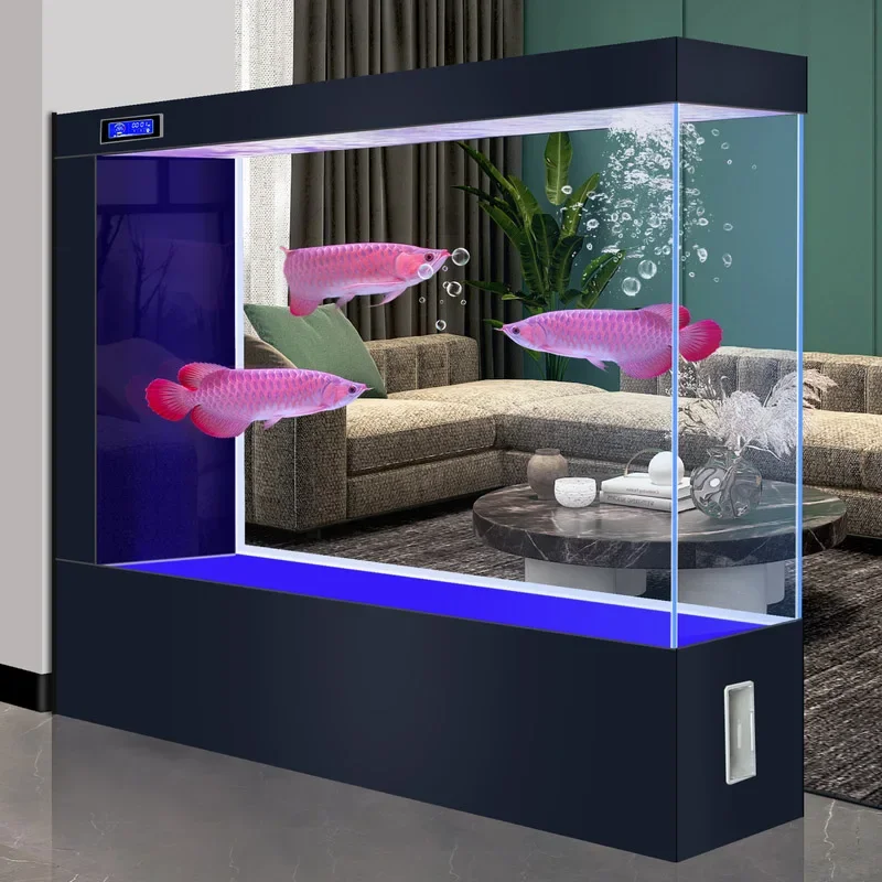 

2024 new large and medium-sized ecological ultra white glass square floor screen goldfish tank