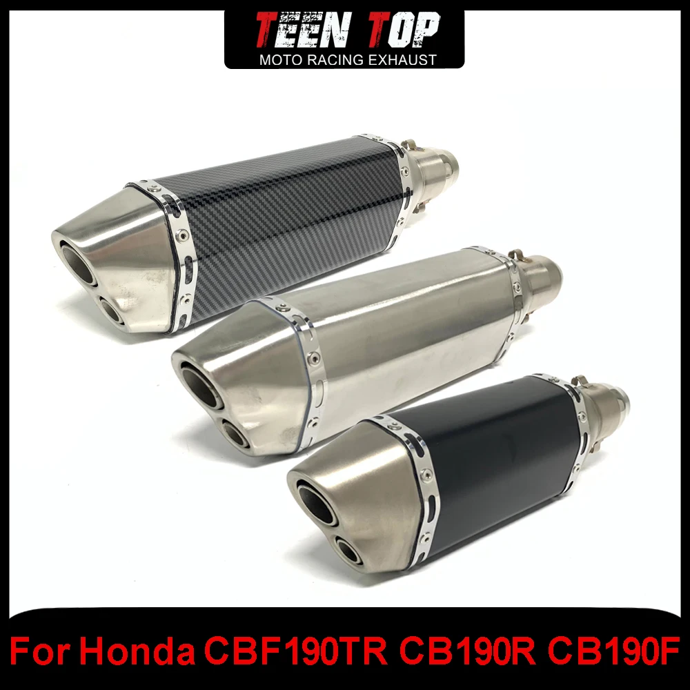 51MM Universal Motor Bike Exhaust Escape Muffler Stainless Steel For Honda CBF190TR CB190R CB190F Modified Exhaust System MSX125