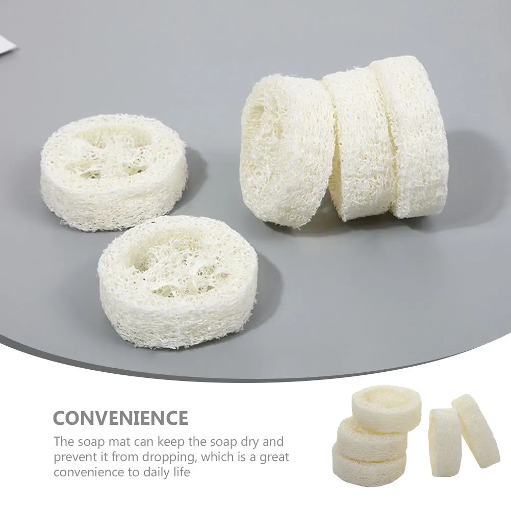 

5pcs Loofah Pad Soap Tray Natural Bathroom Organizer Breathable Water-Absorbing Soap Holder For Shower Kitchen Sink Durable