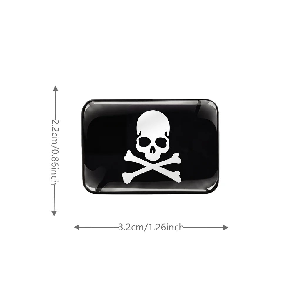 2pcs Car Stickers Skeleton Skull Style Badge Emblem Automotive Motorcycle Helmet Decals Accessories for All Vehicles