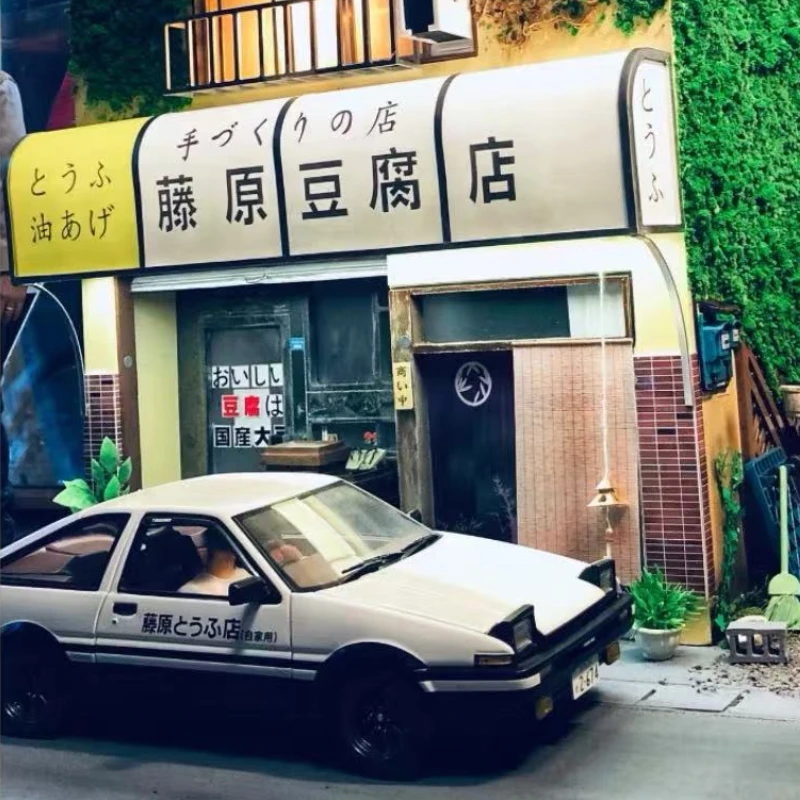 1:24 Initial D Toyota Trueno AE86 Alloy Diecast Car Model Sports Car Toys For Kids Adults Pull Back Vehicles Toy Cars Black Hood