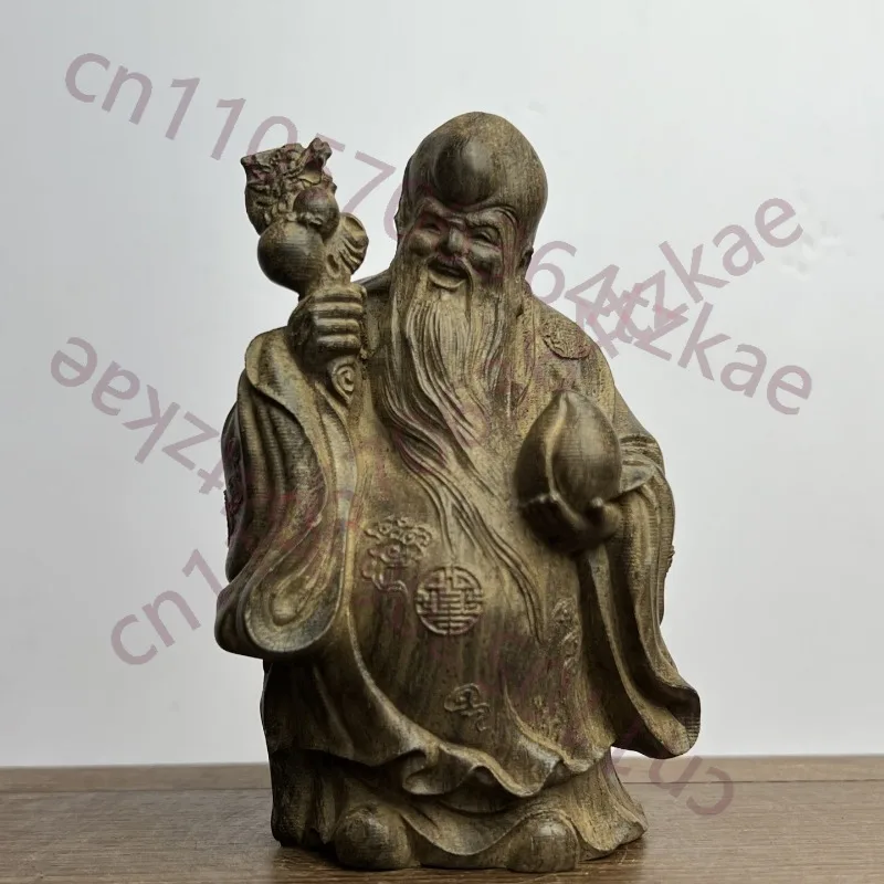 Статуэтка Бога Долголетия из агарового дерева ручной работы — 4,5x2,2x2,9 дюйма, деревянная фигурка для подарка на день рождения, домашнего декора, благословения пожилым Статуэтка Бога Долголетия из агарового дерева ручной работы — 4,5x2,2x2,9 дюйма, деревянная фигурка для подарка на день рождения, домашнего декора, благословения пожилым