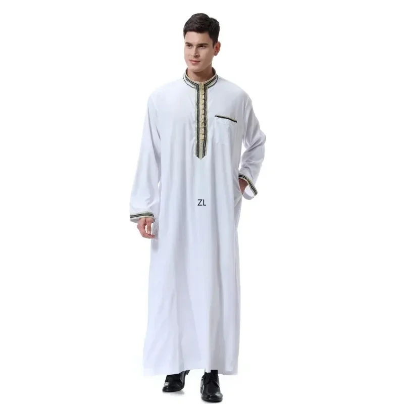 Mannen Saudi Moslim Kaftan Gewaad Jubba Thobe Arabische Thobe Eid Ramadan Turkije Islam Dubai Abaya Jurk Traditionele Kleding Midden-oosten