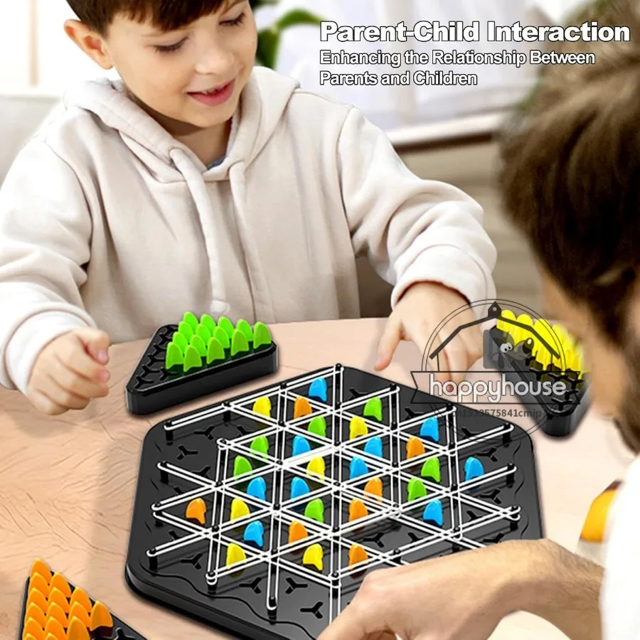 Chain Triangle Chess Game Triggle Board Game Triggle Rubber Band Game Family Interactive Board Game, Travel Board Game