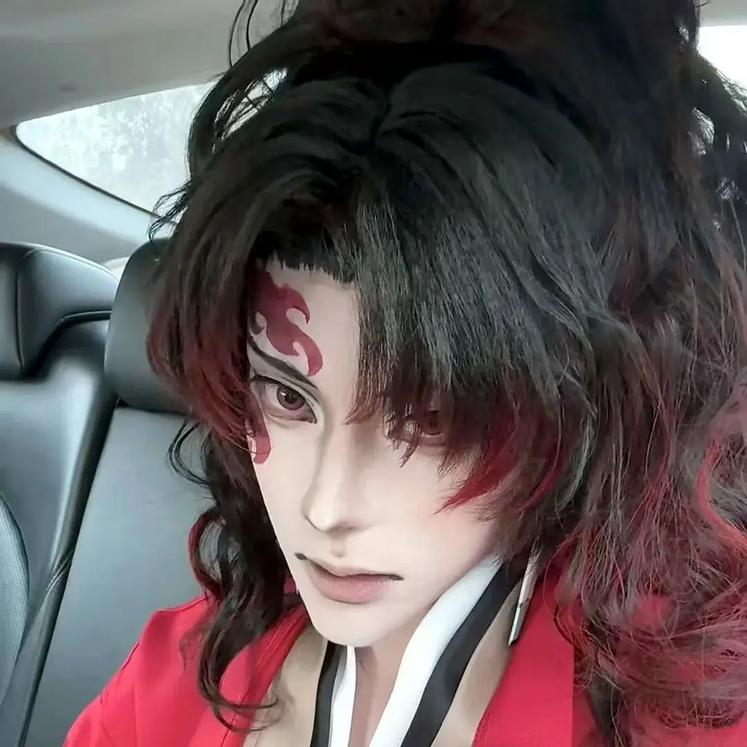 Anime Demon Slayer Tsugikuni Yoriichi Cosplay Costume Japanese Kimono Bathrobe Haori Cloak Coat Wig Man Christmas Suit