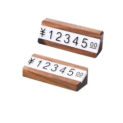 Wooden Plastic Price Cubes Tags Cube Number Tag Adjustable Counter Stand Label Metal Sale Price Display Stand Wite Stick Numbers