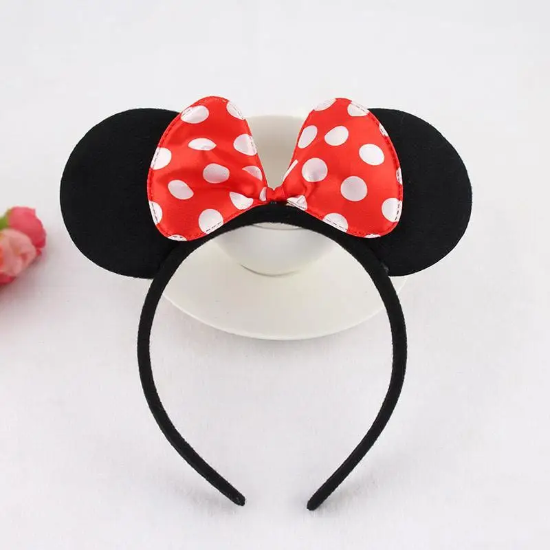 12 قطعة من آذان ميكي ميني باللونين الأسود والأحمر والوردي، عصابة رأس على شكل فيونكة ديزني، مستلزمات هدايا لحفلات أعياد الميلاد #3