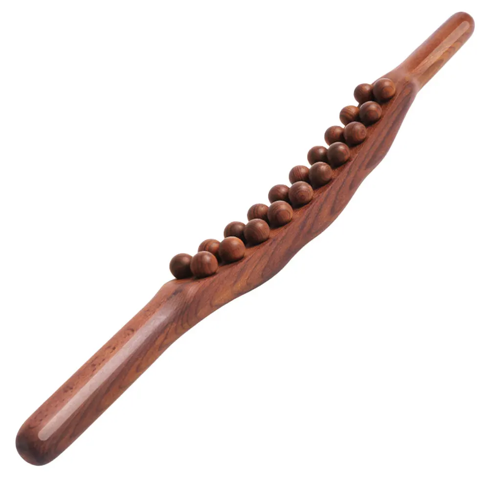 

Wooden Massage Stick Deep Tissue Relief Non-Slip Handle For Back Neck Shoulder Foot Muscle Relaxation Scraping Roller Tool For