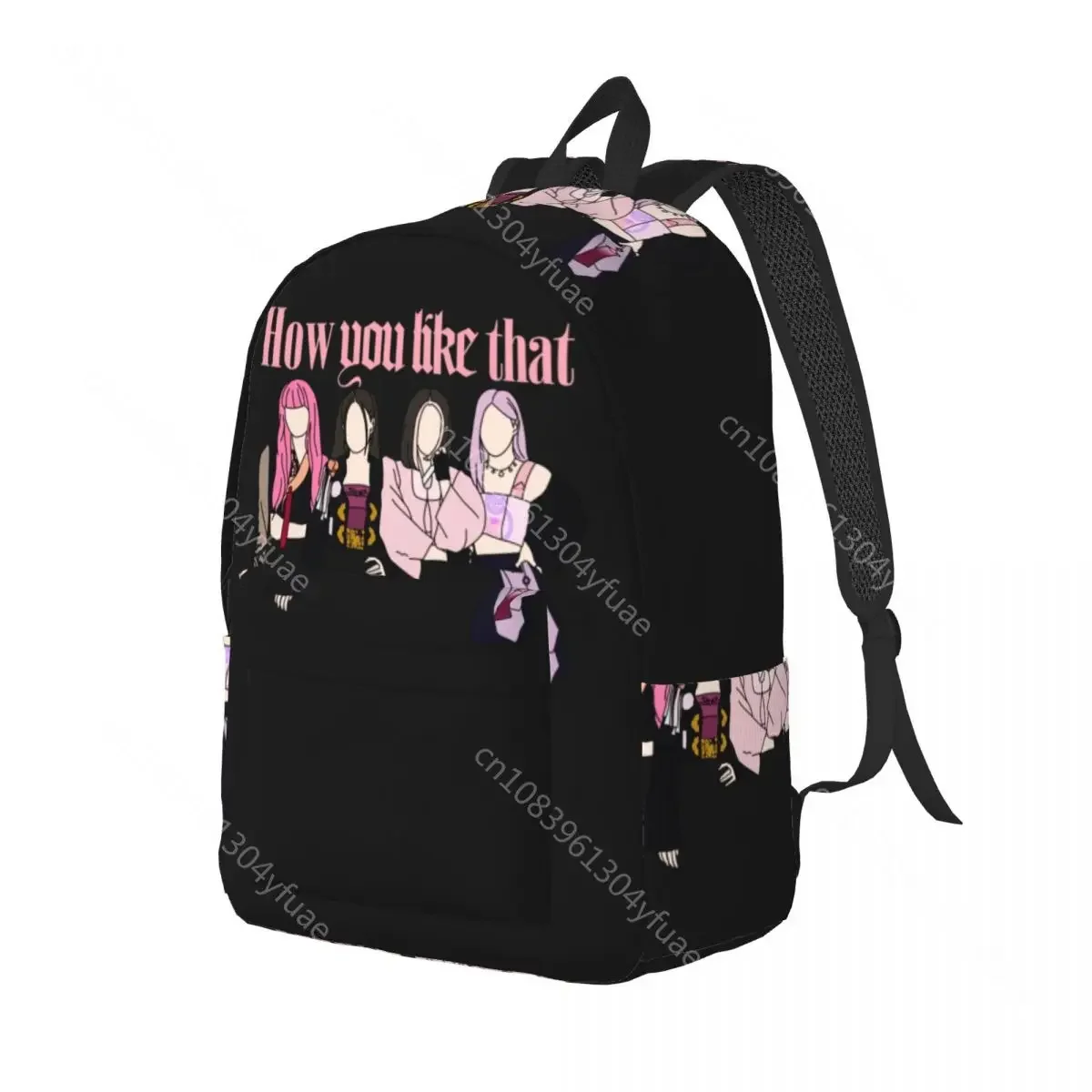 Fashion Black Backpack Pink Cute Cartoon Kawaii Backpacks Female Outdoor Style Soft School Bags Colorful Rucksack