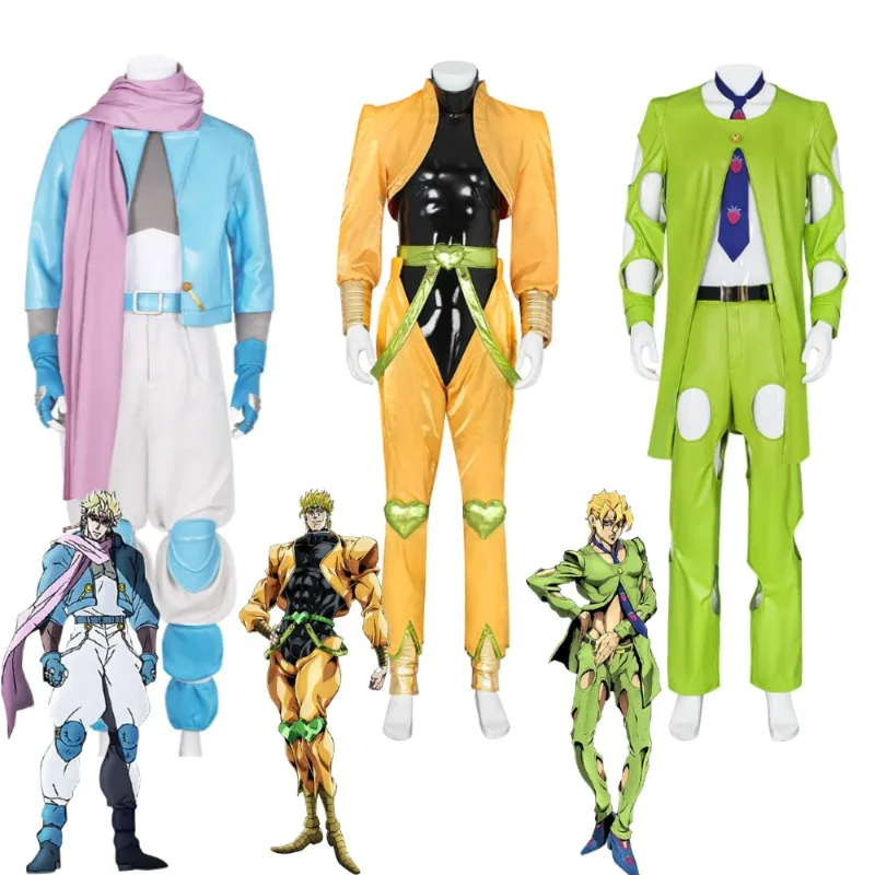 Disfraz de Cosplay de JoJo Bizarre Adventure Gyro Caesar Brando Fugo Giorno para Hombre, Traje para Fiesta de Halloween, Conveniones y Escenarios