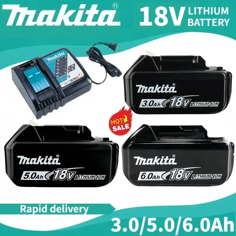 

100% Original Makita 6Ah/5Ah/3Ah for Makita 18V Battery BL1830B BL1850B BL1850 BL1840 BL1860 BL1815 Replacement Lithium Battery