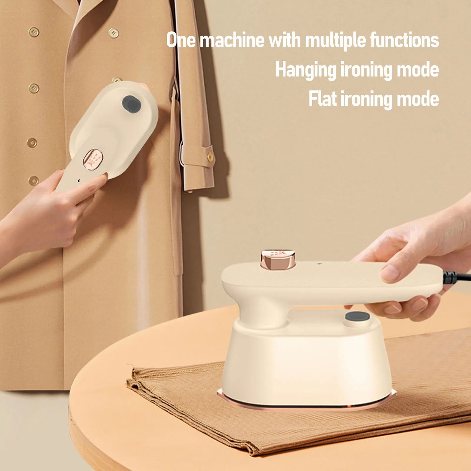 Handheld Steam Iron Portable Miniature Ironing Machine Dry and Wet Dual Use Garment Steam Iron for Dorm Travel RV