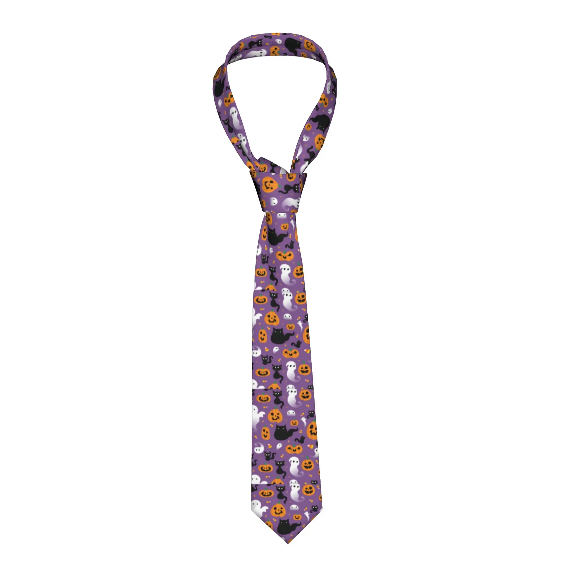 Halloween Cartoon Necktie Men Women  8 cm Pumpkin Ghost Cat Neck Ties for Men Fashion Narrow Accessories Gravatas Wedding Party