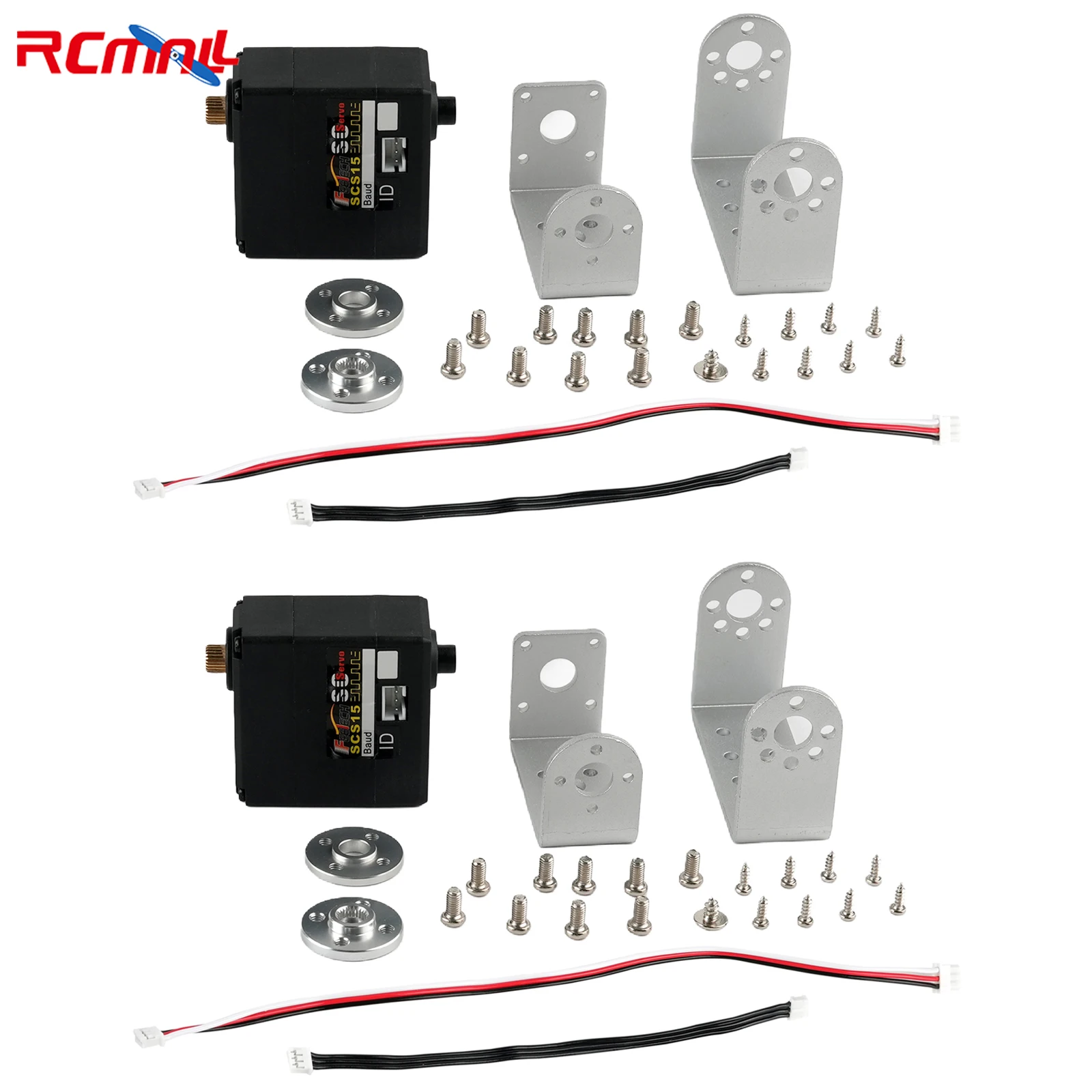 

2PCS Feetech 7.4V 15KG Dual Axis Serial Bus Servo Metal Gears with Feedback Programmable TTL Servos for Robot DIY Projects