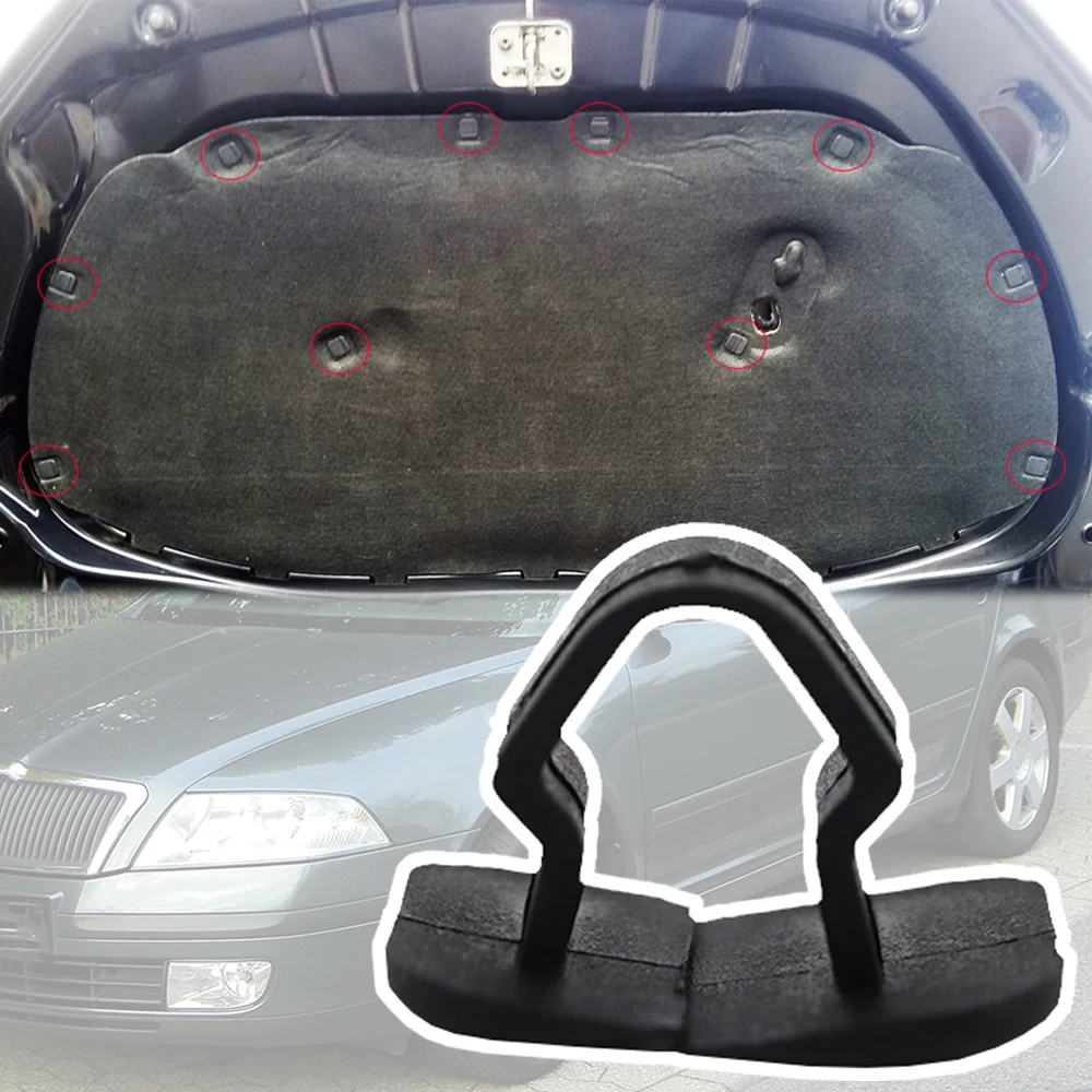 

Car Bonnet Engine Hood Sound Deadener Insulation Clips For SKoda Octavia Mk1 (1U) Mk2 (1Z) Mk3 (5E) 1999 - 2014 2015 2016 2017
