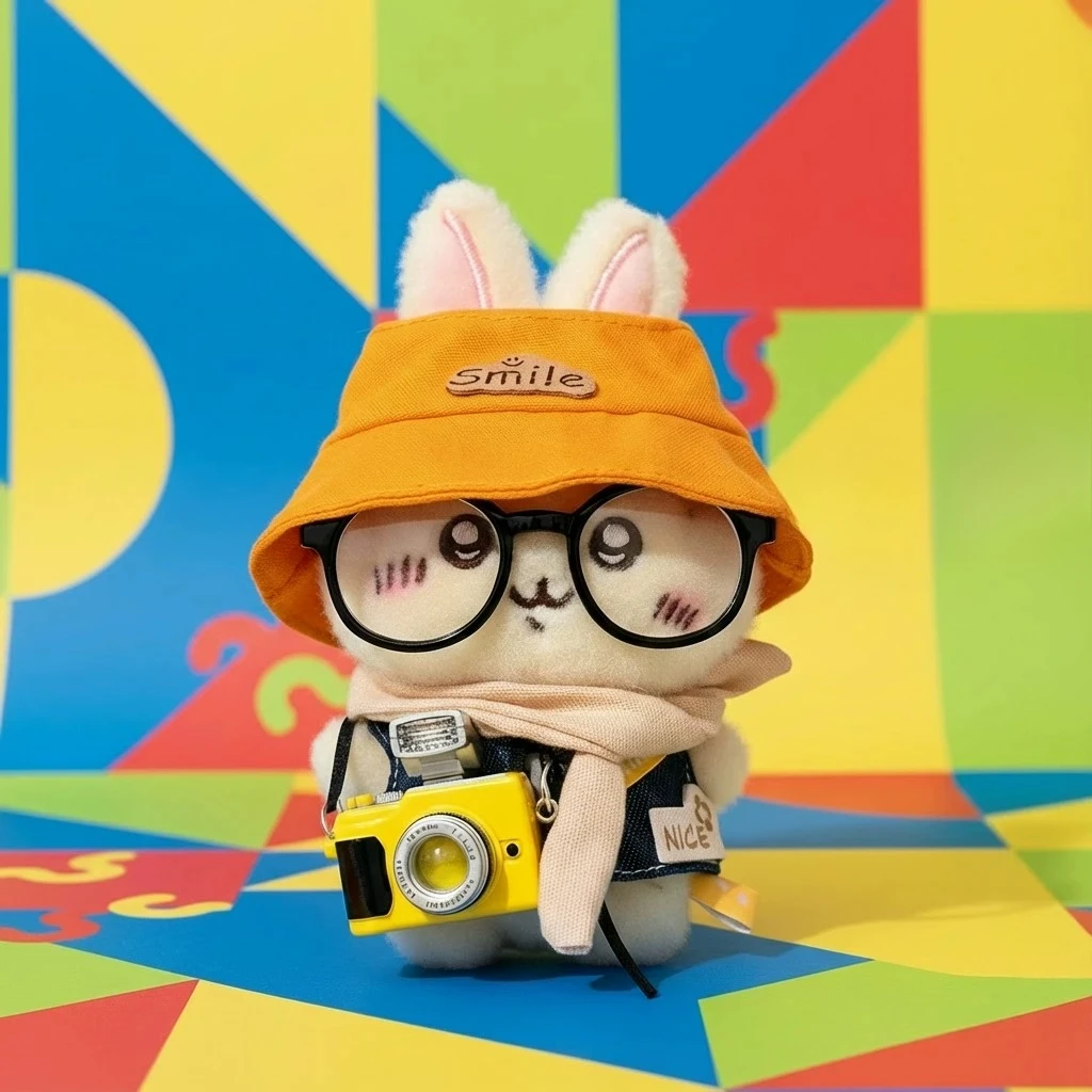 Chiikawa Camera-shaped Usagi Plush Doll, Backpack Pendant, Car Ornament, Birthday Gift & Anime Figurine