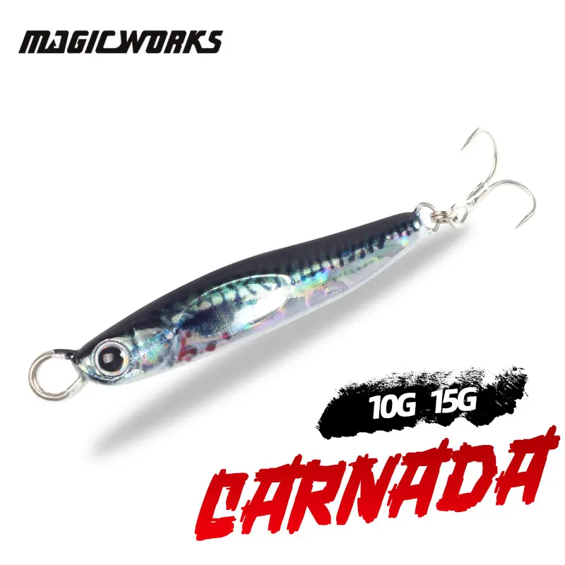 Magic Works-Señuelos de Pesca 2024, plantilla de Metal, 10G, 15G, Perch, cebos de pesca Esfishing, Shore Micro Sea Tackle, Hard Artificial