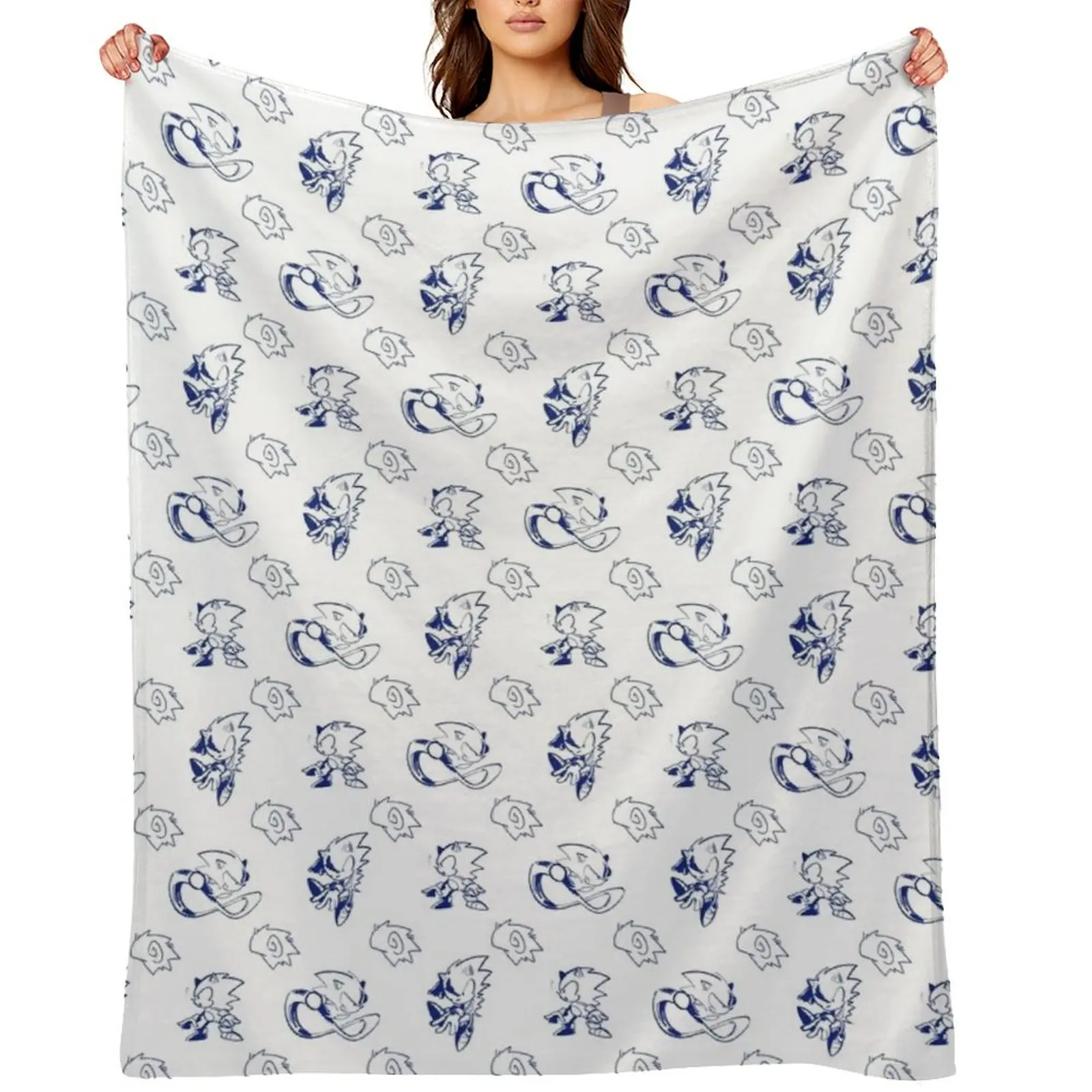 Needlemouse Pattern Throw Blanket valentine gift ideas cosplay anime Large Loose Blankets