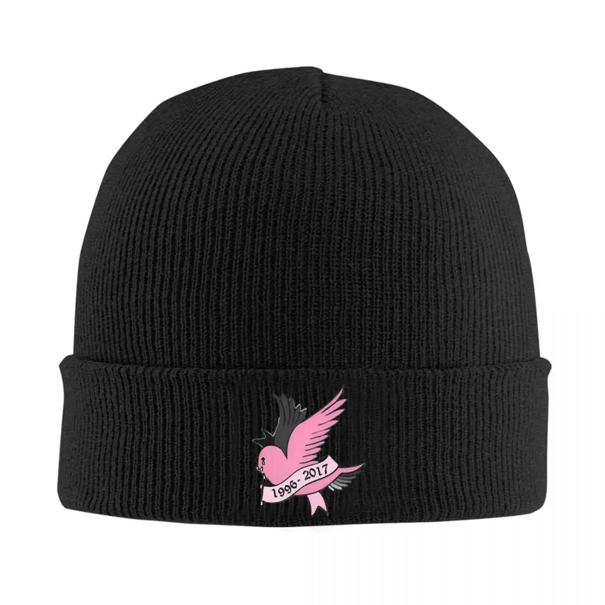 Lil Peep Crybaby Knitted Hat Women's Men's Beanies Autumn Winter Hat Pink 1996 - 2017 Crochet Cap