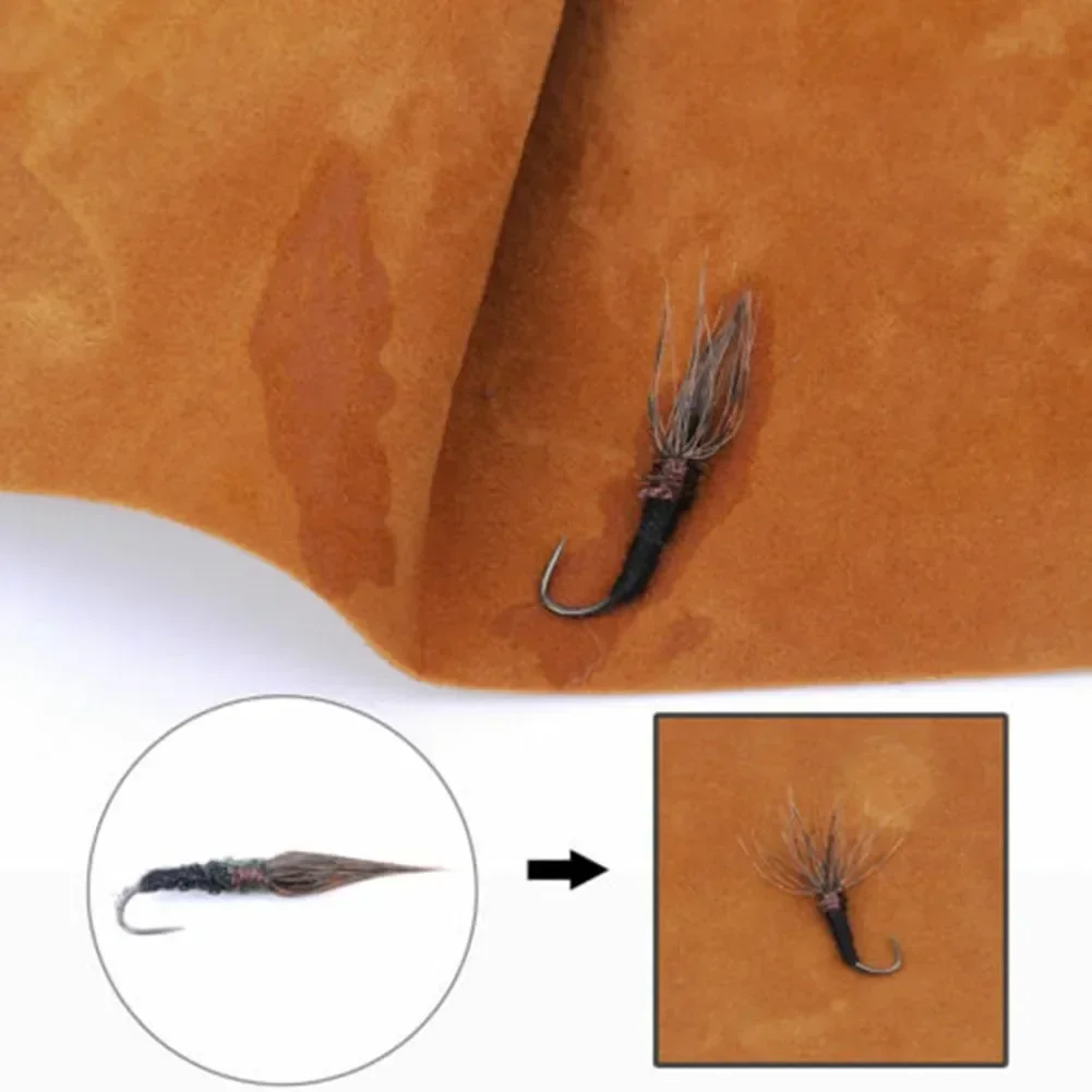 1x moscas secador remendo de secagem mosca pano absorvente água secador mão 9x9cm linha pesca mais limpo iscas peixe enfrentar acessórios