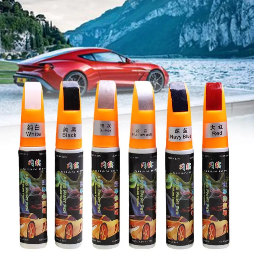 New 6 Color Car Paint Scratches Repair Pen Brush Waterproof White Care Paint Tyre Car Automotive Tread Marker Maintain Pen W1M1