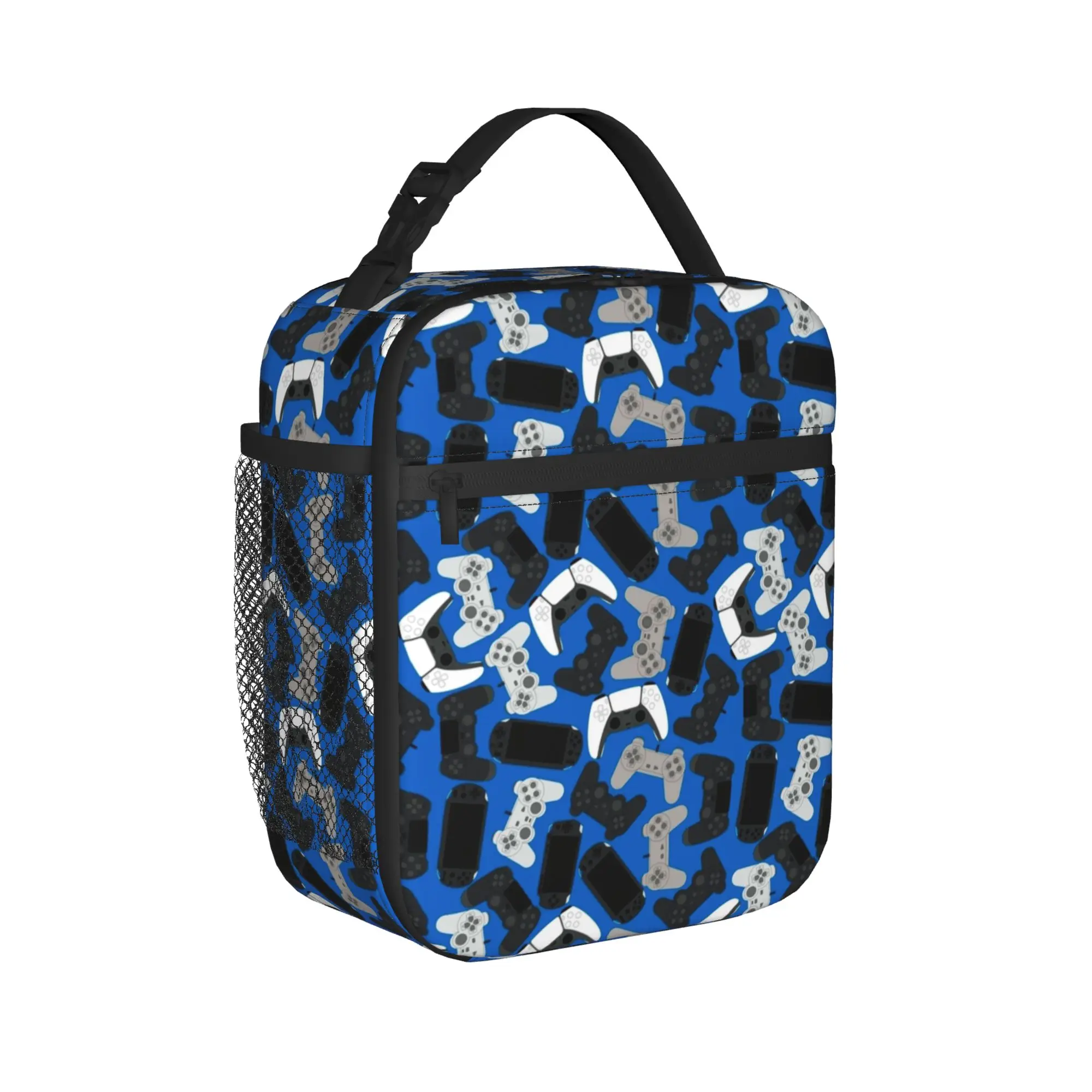 Game Controller Pattern Thermal Insulated Lunch Bag for Office  Portable Food Bag Cooler Thermal Food Box