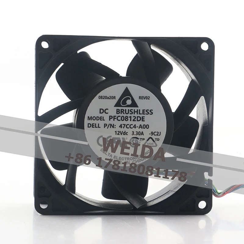 

Вентилятор охлаждения Delta 8CM 12V 3.30A AC EC 8038 PFC0812DE-9C2J с ШИМ-управлением и контролем температуры для материнских плат