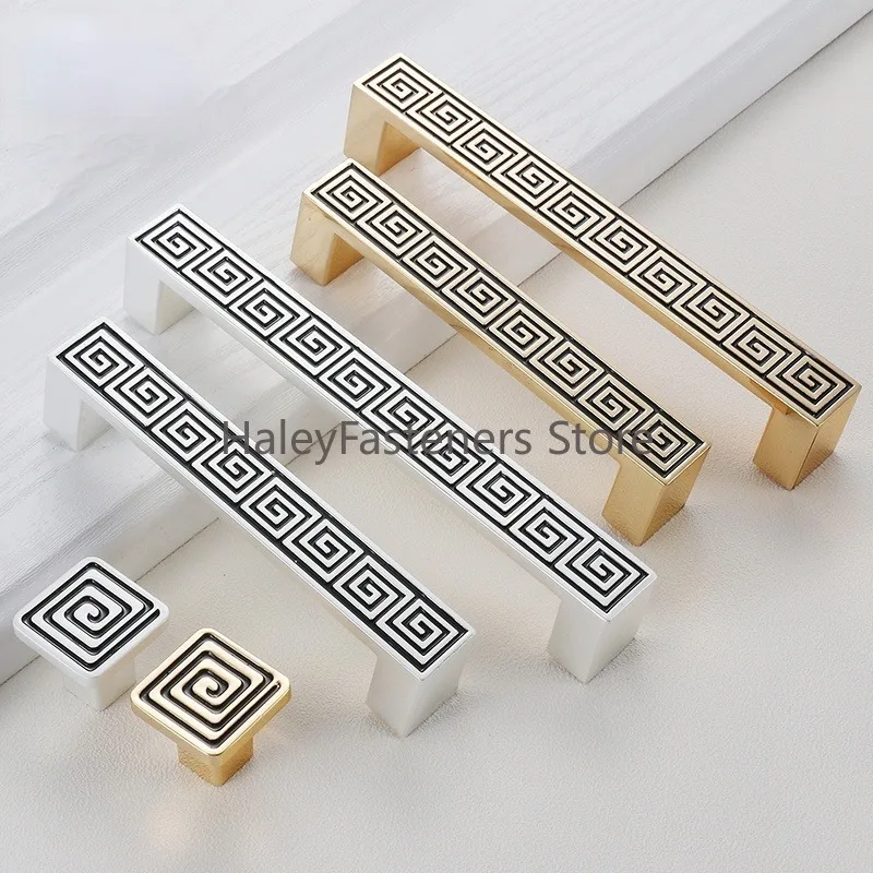 Classic Gold Silver Handle Nordic Modern Luxurious Handles Cabinet Wardrobe Door Knobs American Luxury Hardware Decoration