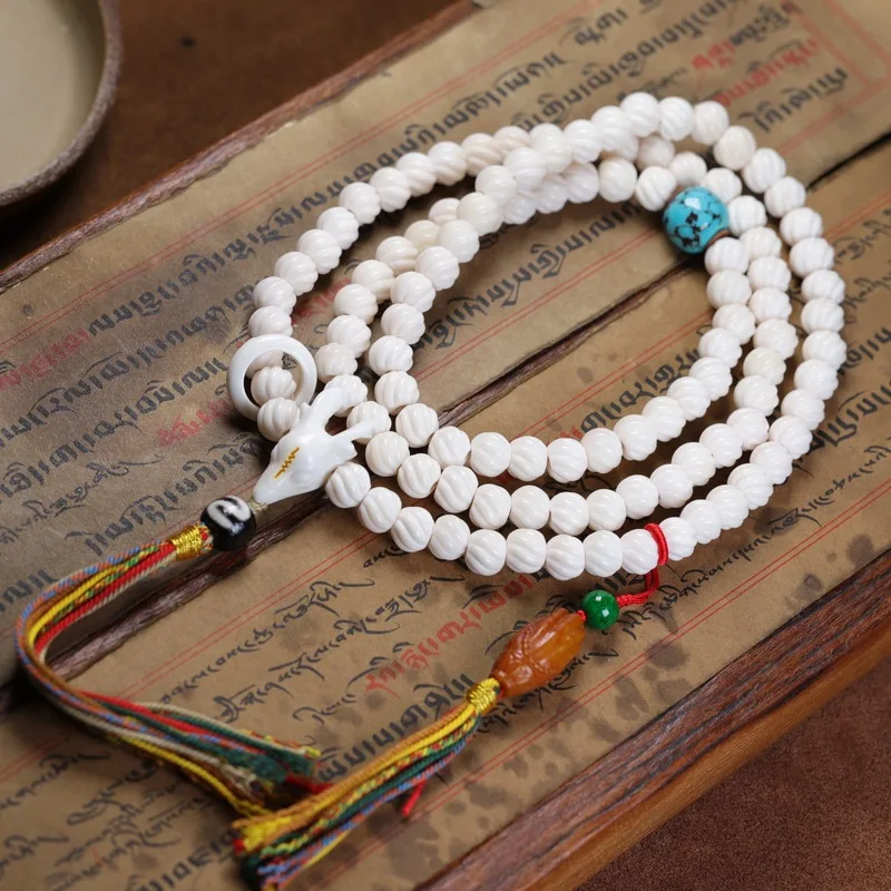 Authentic pumpkin bead antler head three-way connector DIY necklace bone jewelry