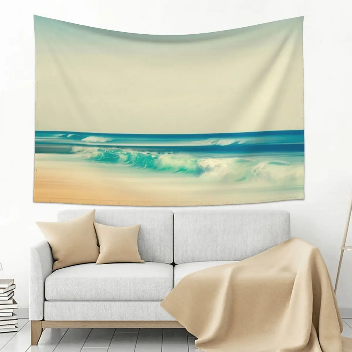 

emerald surf - wave crashing on beach Tapestry
