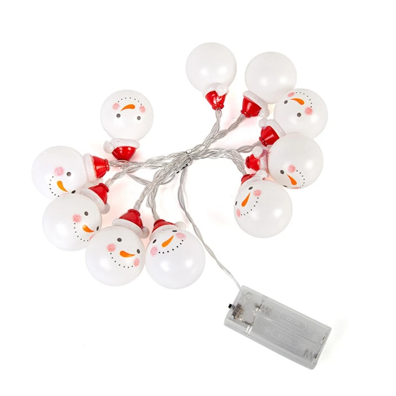 Outdoor LED Snowman String Light, Decoração Do Jardim De Natal, Decoração De Iluminação Do Feriado, Decoração Do Casamento, Durável, 1.5m, 10 Lâmpada