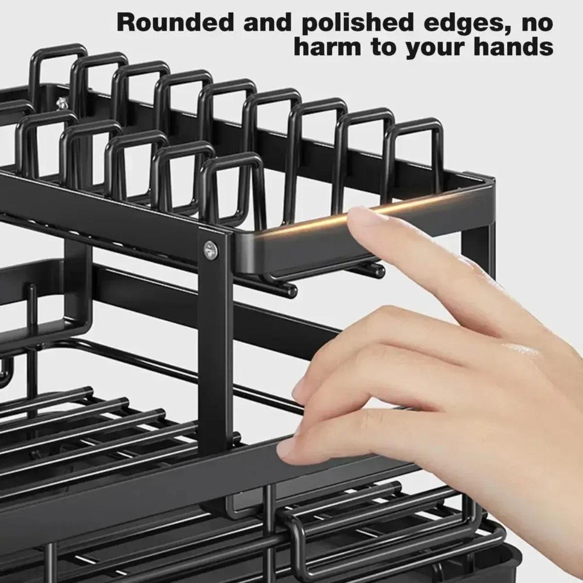 2025 Dish Drying Rack Kitchen Adjustable Stainless Steel 2 Tier Plates Organizer Dish Bowl Drainer Storage Rack Kitchen Utensils