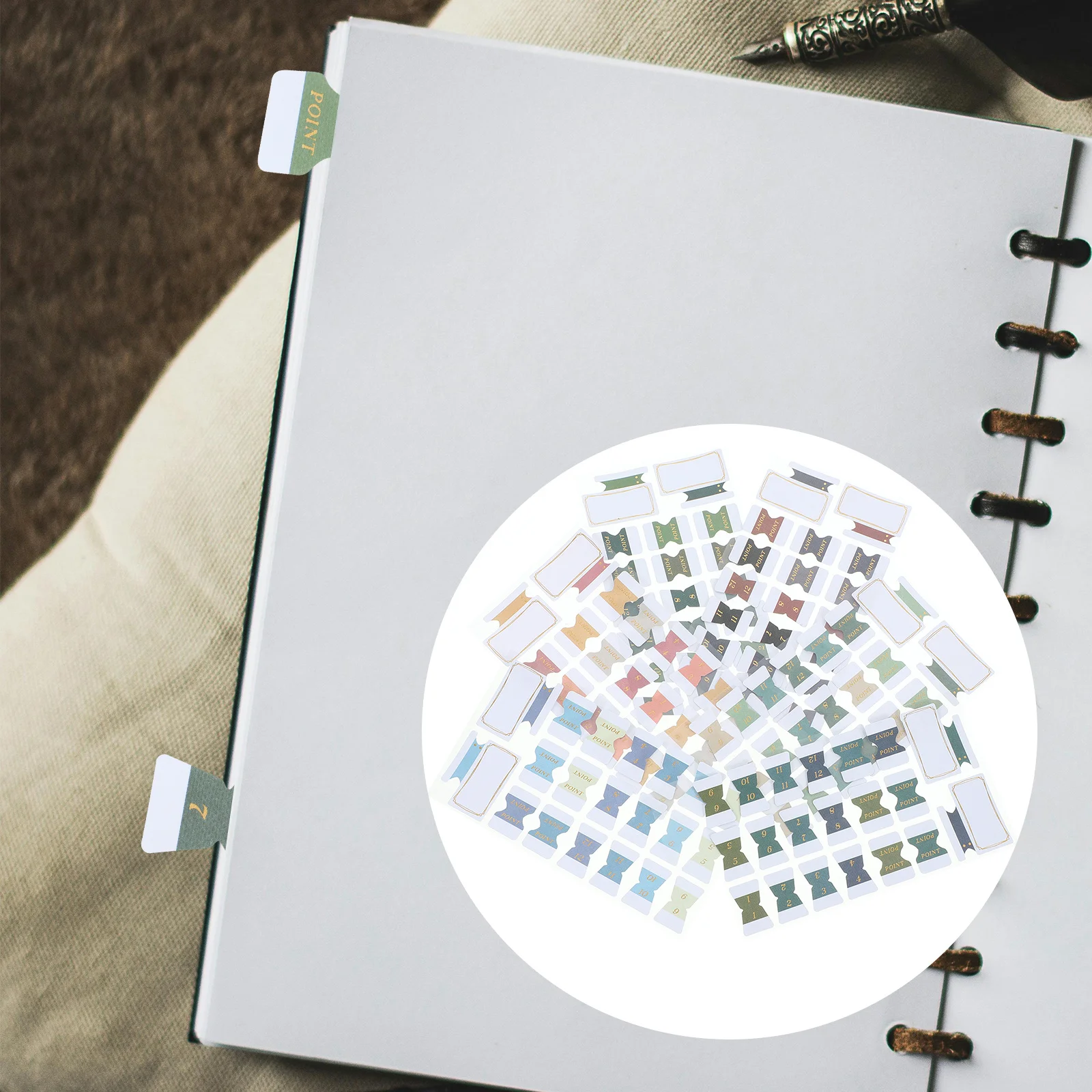 Schede per libri adesivi 6 fogli Schede indice scrivibili per note organizzate Indicatori di lettura Etichette per cartelle Adesivi per schede raccoglitore