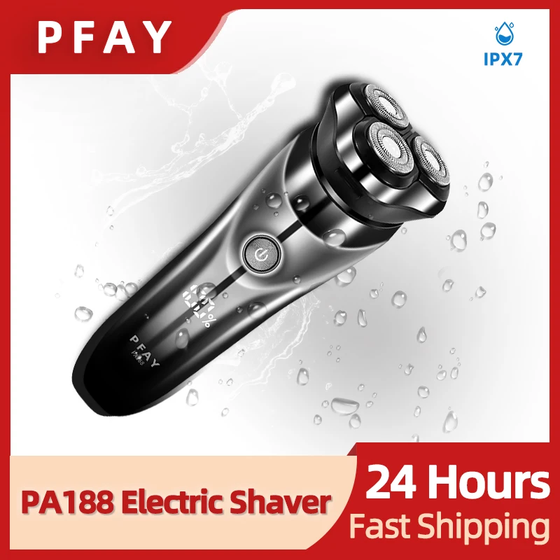 

PFAY PA188 3D Electric Shaver Razor For Men IPX7 Waterproof Men's Beard Timmer Wet & Dry Dual Use LCD Face Beard Shaving Machine