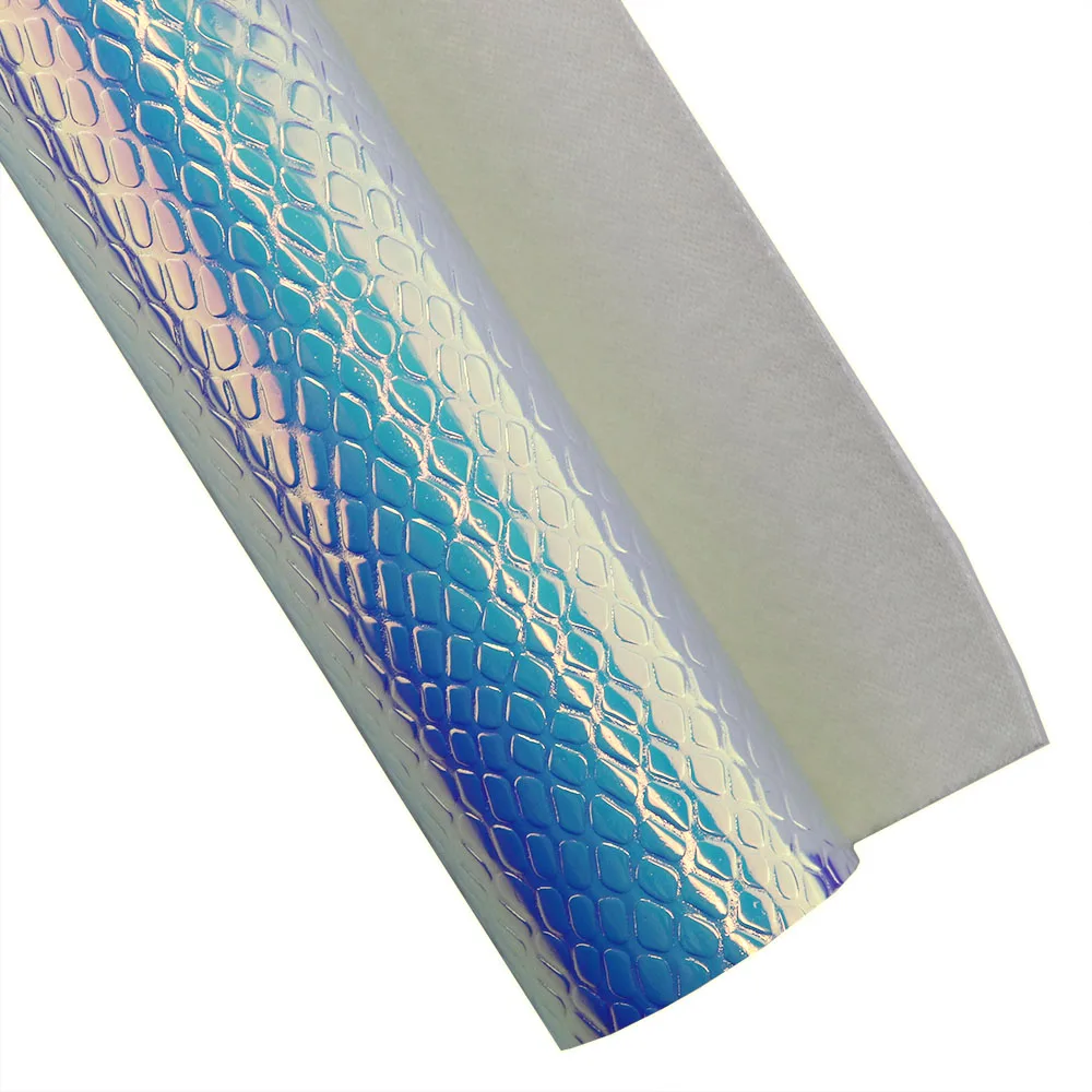 30/45/50cm x134cm Roll Iridescent Holographic Thin Snake Textured Faux Leather Waterproof Surface Synthetic Fabric BH053