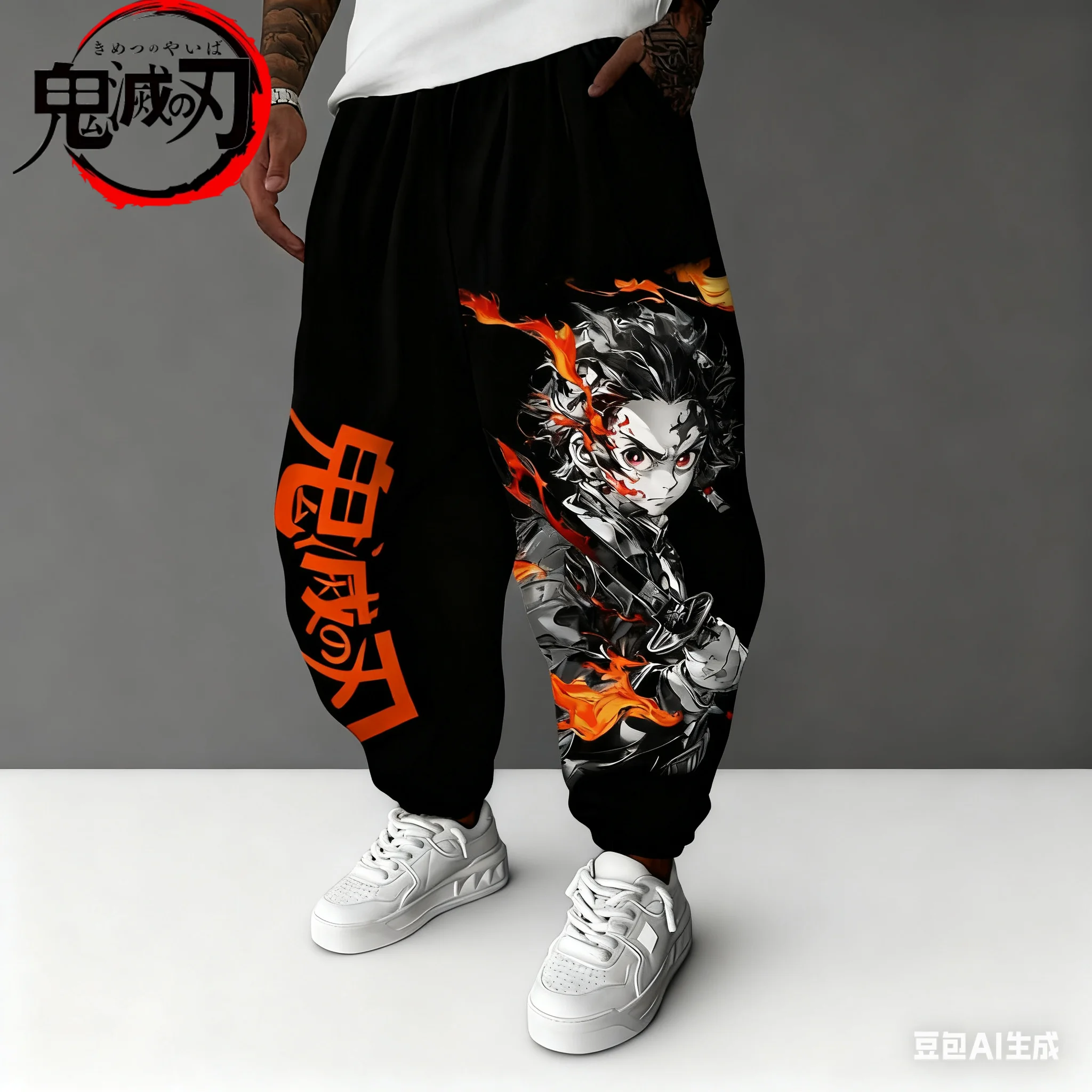 

Devil Killer Anime Men's Sports Pants Japanese Cartoon Printed Loose Sports Pants Casual Hip Hop Autumn/Winter Fashion Pants